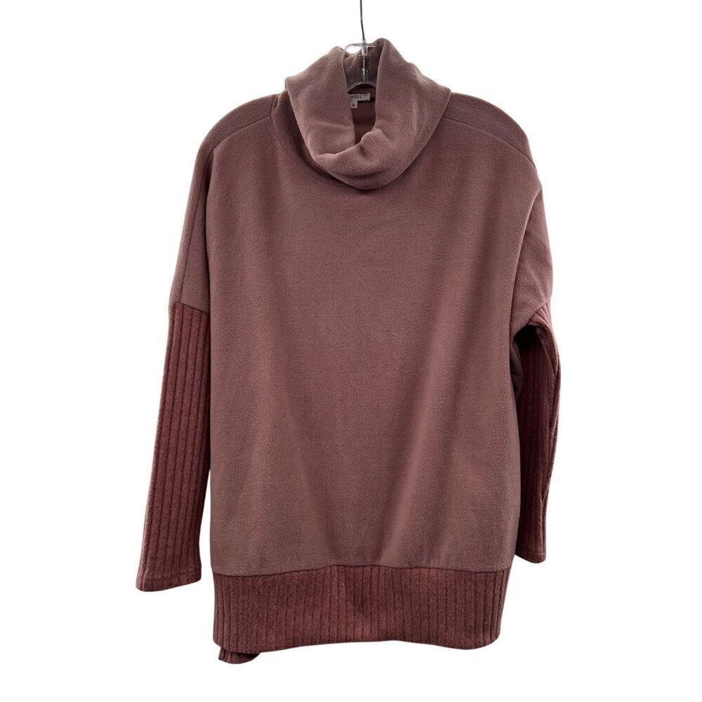 La Miel Cowl Neck Fleece Top Mauve Women's Size Small Long Sleeve